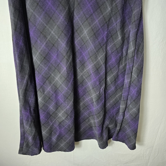 Croft & Barrow Womens Size 14 Purple and Gray Plaid A-Line Skirt - Picture 4 of 9